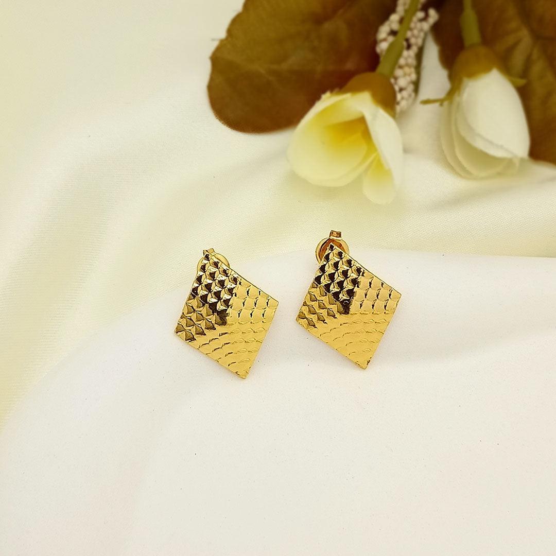 Diamond-Shaped Stud Earrings