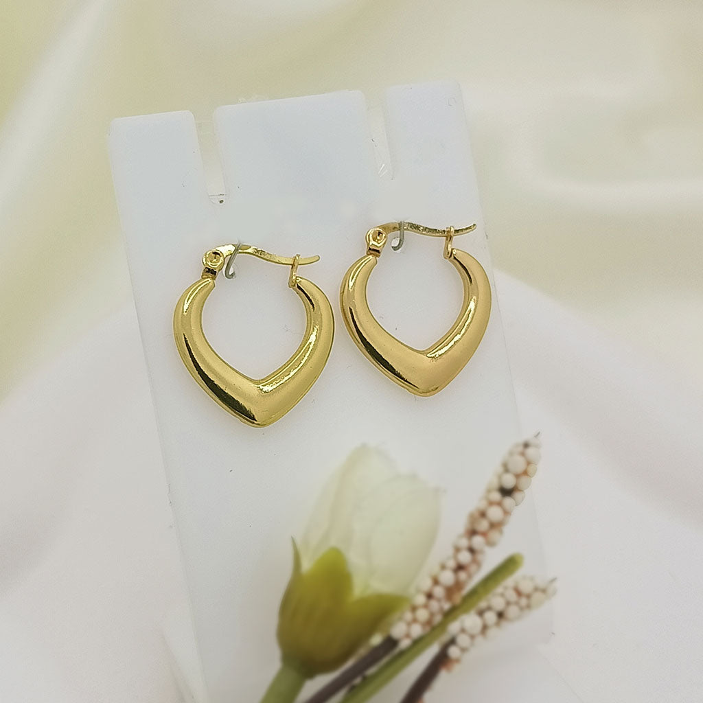 Heart-Shaped Hoop Earrings