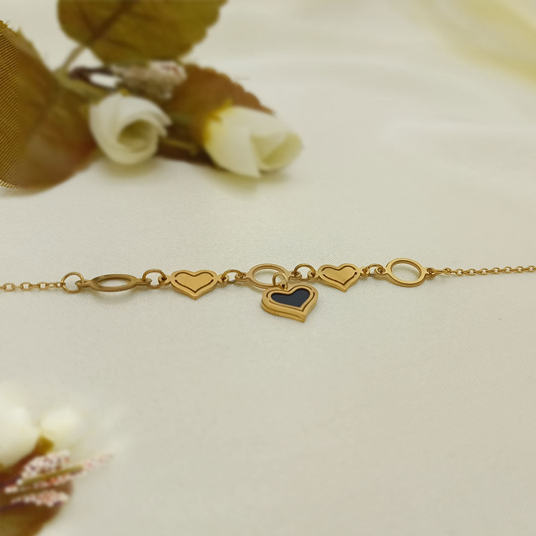 Gold Heart Charm Bracelet