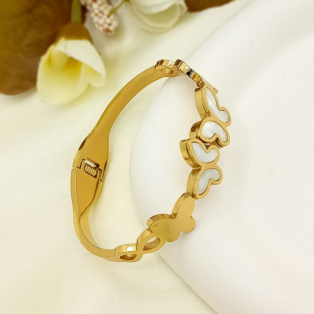 Butterfly Pattern Gold Bangle (Small)