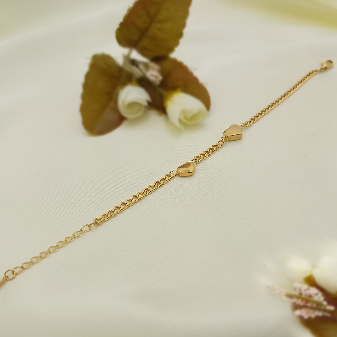 Gold Heart Chain Bracelet