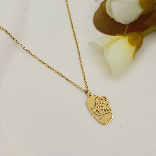 Rose Bloom Pendant Necklace