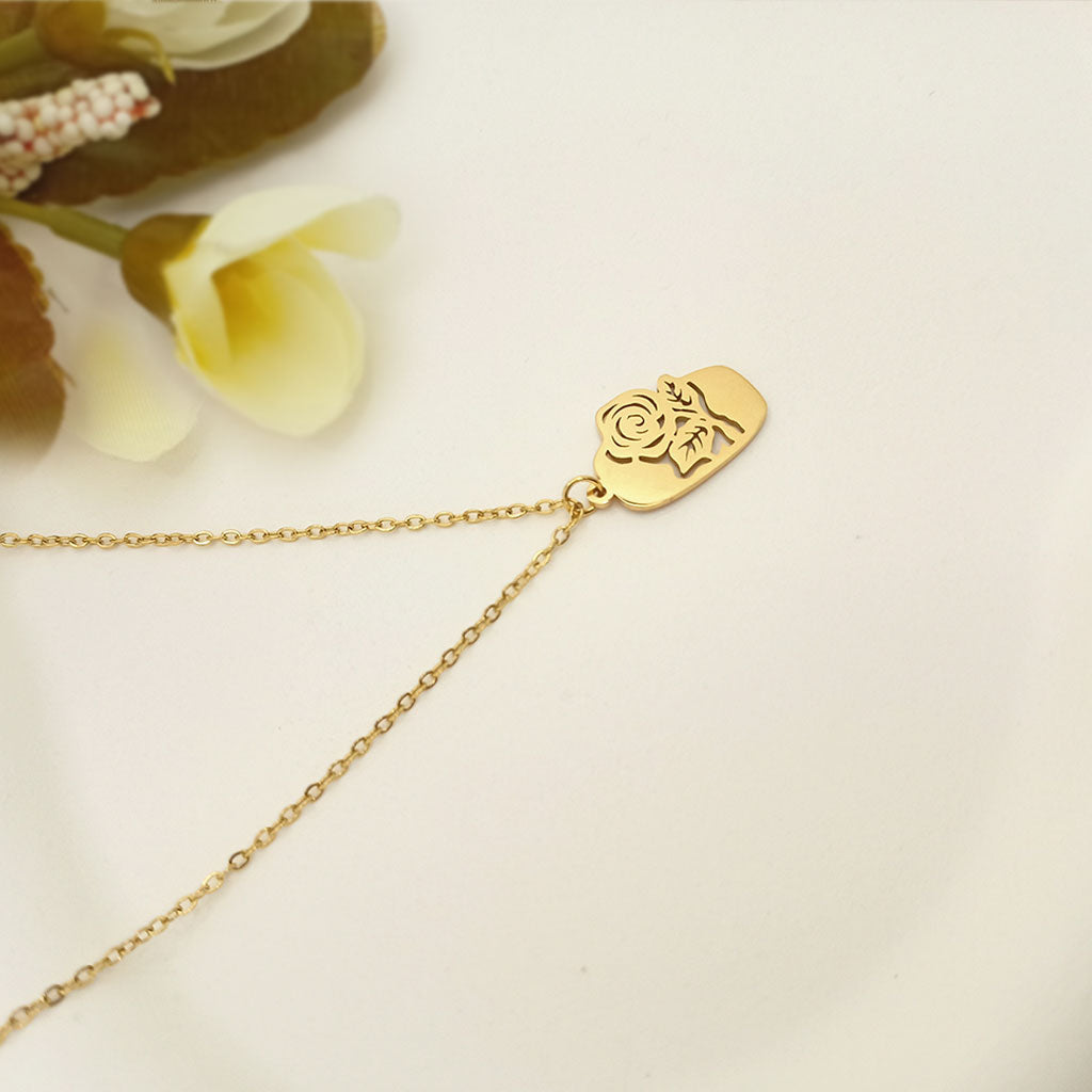Rose Bloom Pendant Necklace