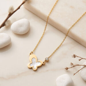 butterfly clover pendant necklace