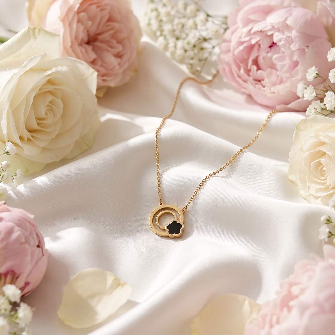 clover circle pendant necklace clover circle pendant necklace