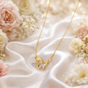 butterfly clover pendant necklace