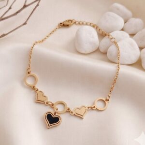 gold heart charm bracelet