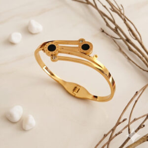 black enamel gold bangle (free size)