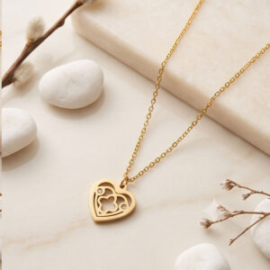 heart clover pendant necklace