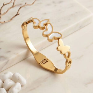 butterfly pattern gold bangle (small)