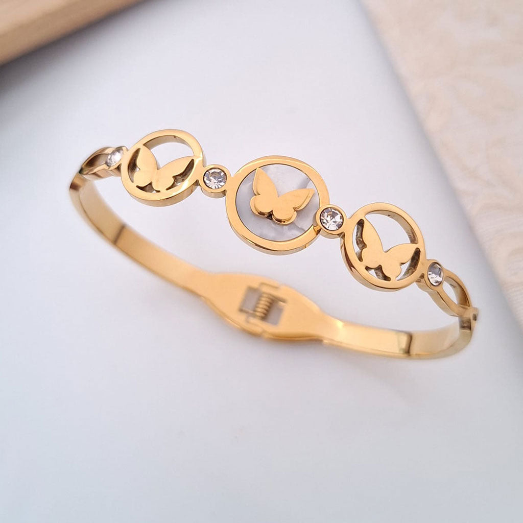 butterfly medallion crystal anti tarnish gold bangle butterfly medallion crystal anti tarnish gold bangle