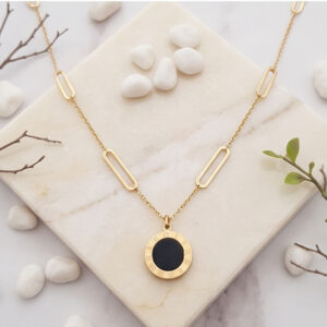 roman dial pendant necklace