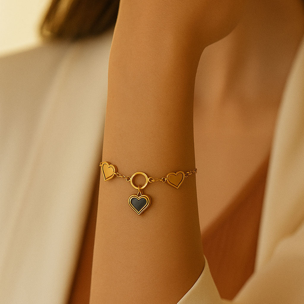gold heart charm bracelet gold heart charm bracelet