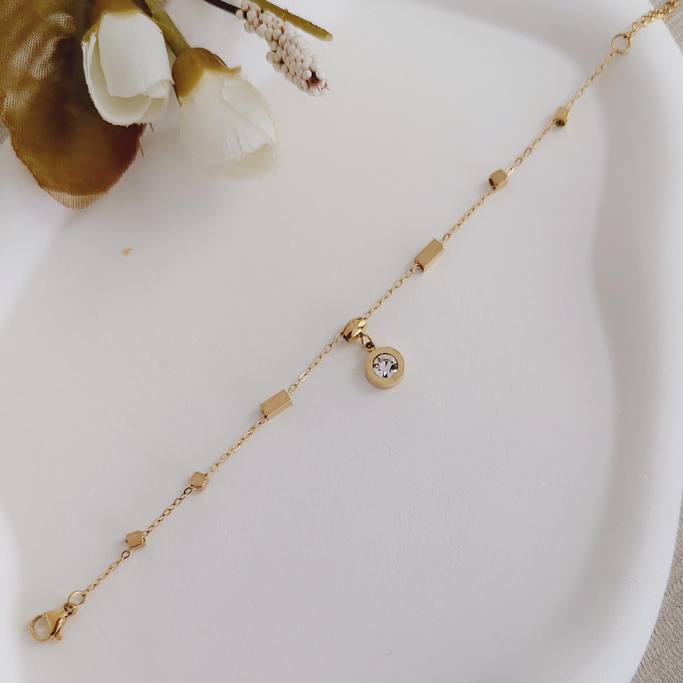 crystal drop minimal chain bracelet crystal drop minimal chain bracelet