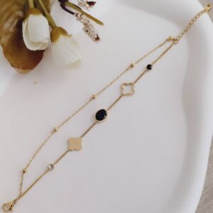 midnight clover layered bracelet