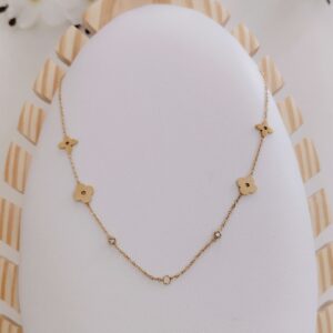 multi clover station necklace