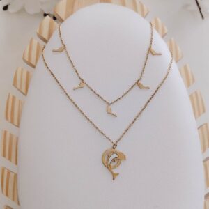 layered dolphin charm necklace