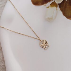 butterfly circle pendant
