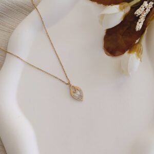 crystal heart outline necklace