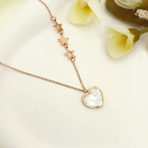 heart pendant necklace with star accents
