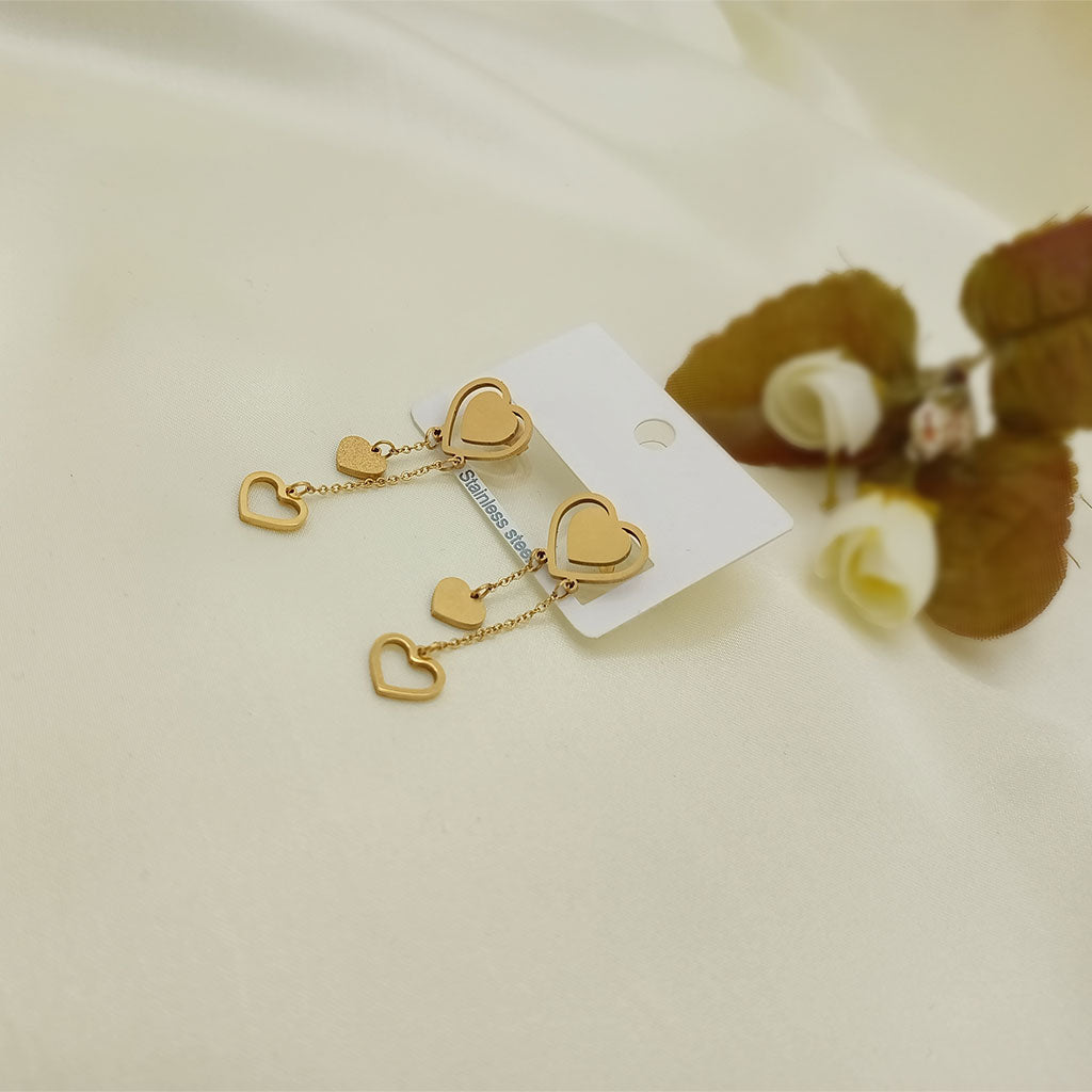 triple heart dangle earrings triple heart dangle earrings