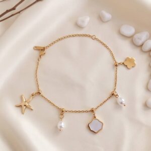 starfish pearl charm bracelet