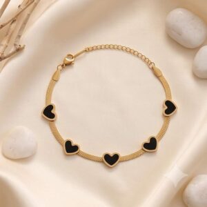 black heart charm bracelet