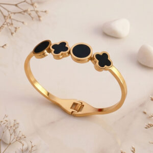 clover & circle openable bangle