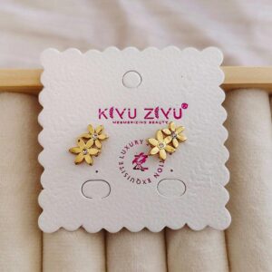 double flower earrings
