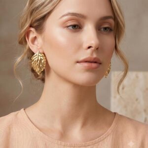 leaf stud earrings