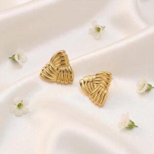 woven stud earrings