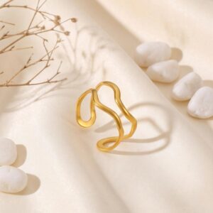 abstract wave open ring