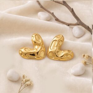 Abstract Heart Stud Earrings